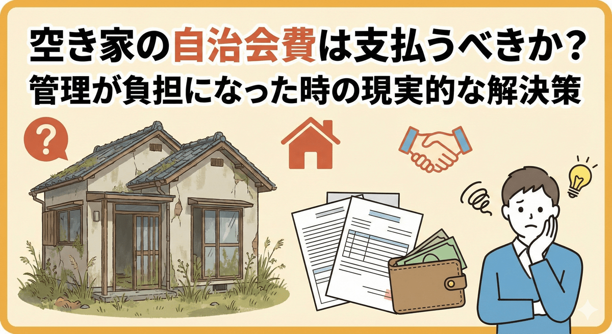 空き家にも自治会費や町内会費が発生する？